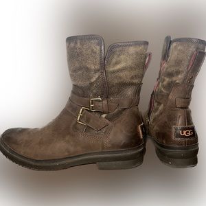 UGG Simmens Nubuck Moto Boots Size 9.5